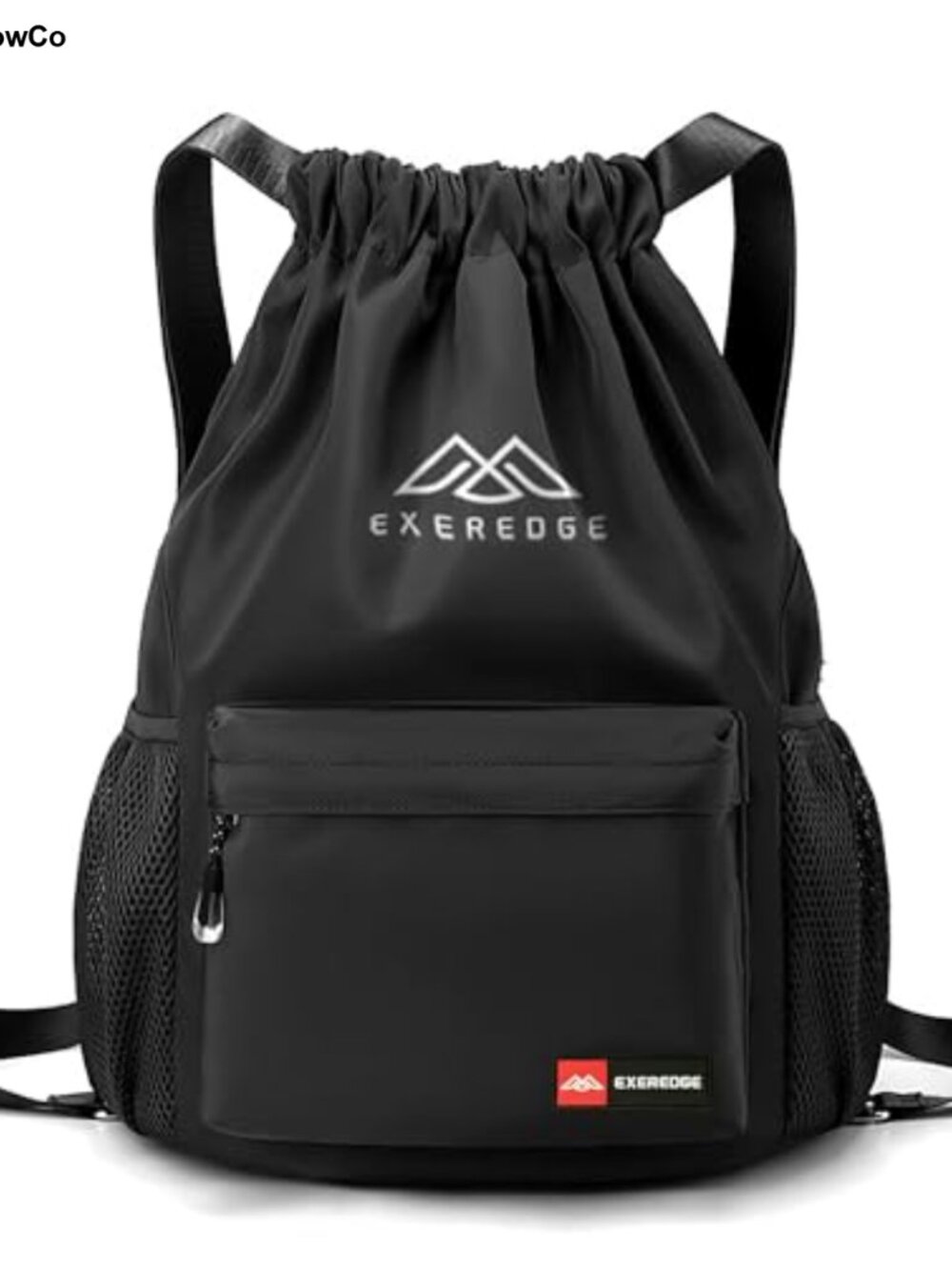 Water Resistant Drawstring Backpack Nylon Sports Gym Bag Multi-Pocket
